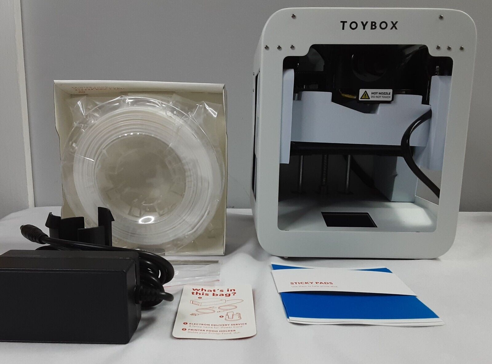 White 7” x 7” TOYBOX Coconut 3D Printer Food Starter Bundle