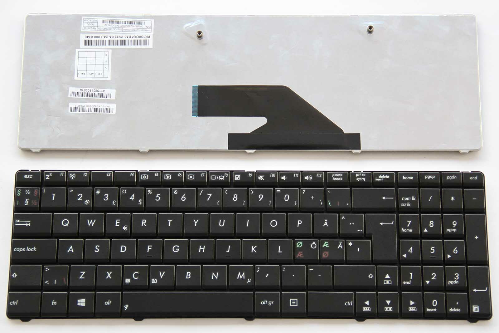 For Asus A75D A75DE K75D K75DE R700DE Keyboard Swedish Nordic Finnish Danish
