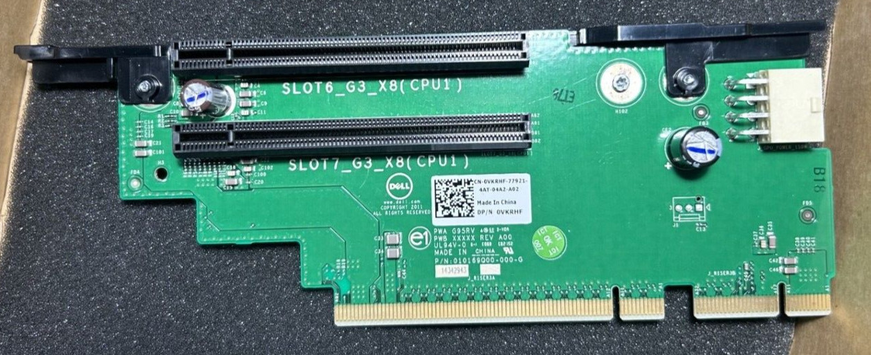 DELL VKRHF POWEREDGE SERVER R720 SLOT 6 & 7 RISER 3 PCI-e EXPANSION CARD
