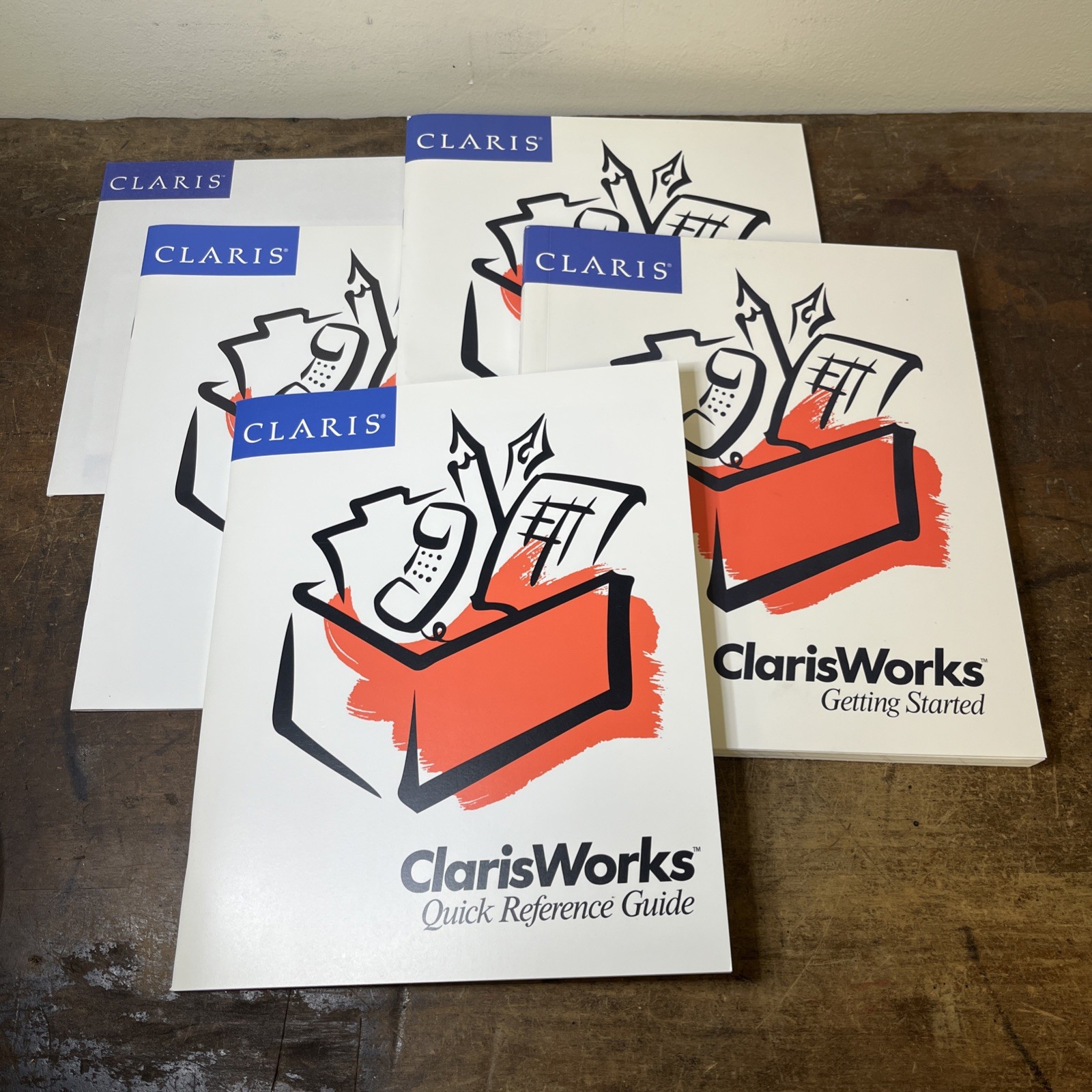 Claris 1991 ClarisWorks Quick Reference Guide, Getting Started, & Communication
