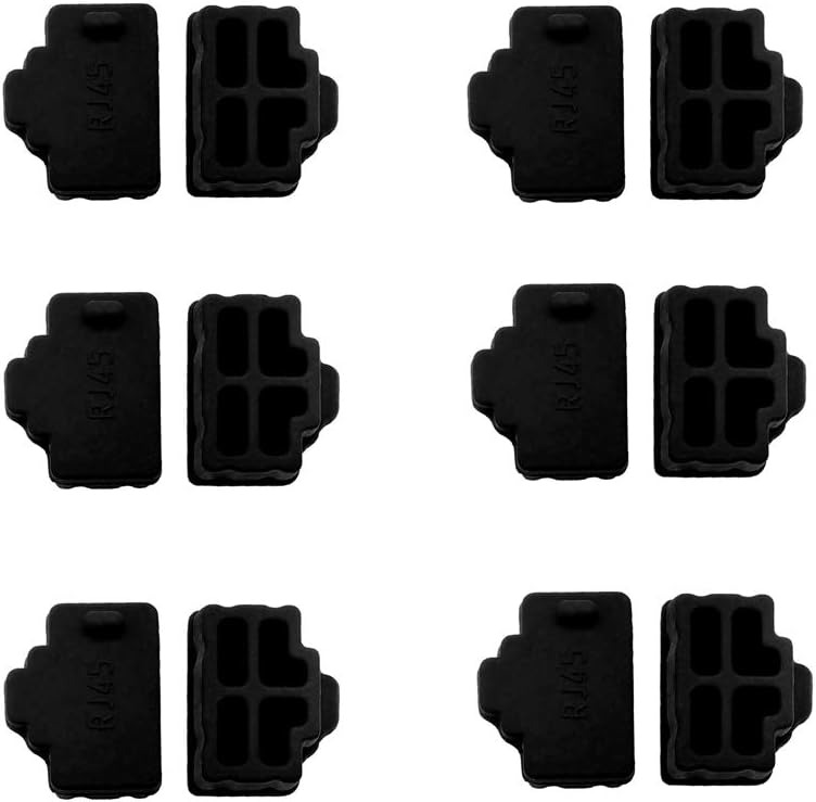 Silicone 12Pcs Ethernet Hub Port RJ45 Anti-Dust Cover Plugs Protector Stopper Ca