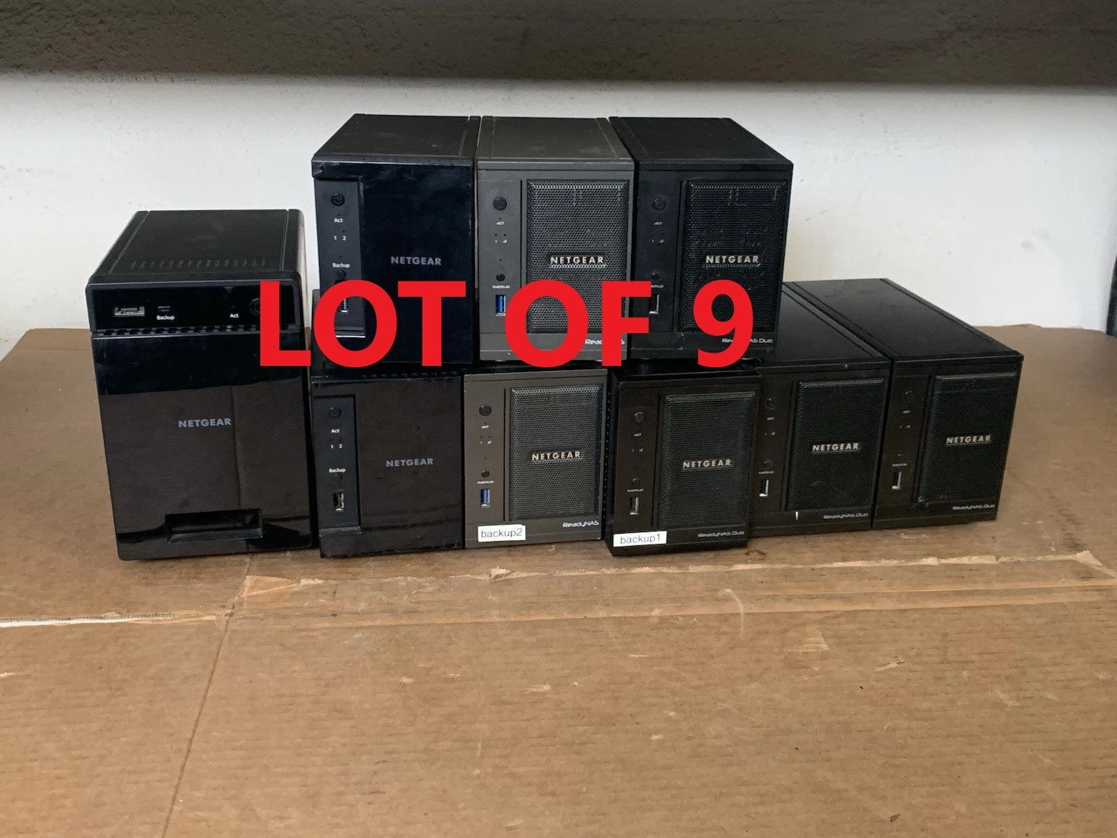 Lot Of 9 Netgear ReadyNAS Mixed Duo RND2000-100NAS/ RNDU2000/ RND2E/ RND-2D/