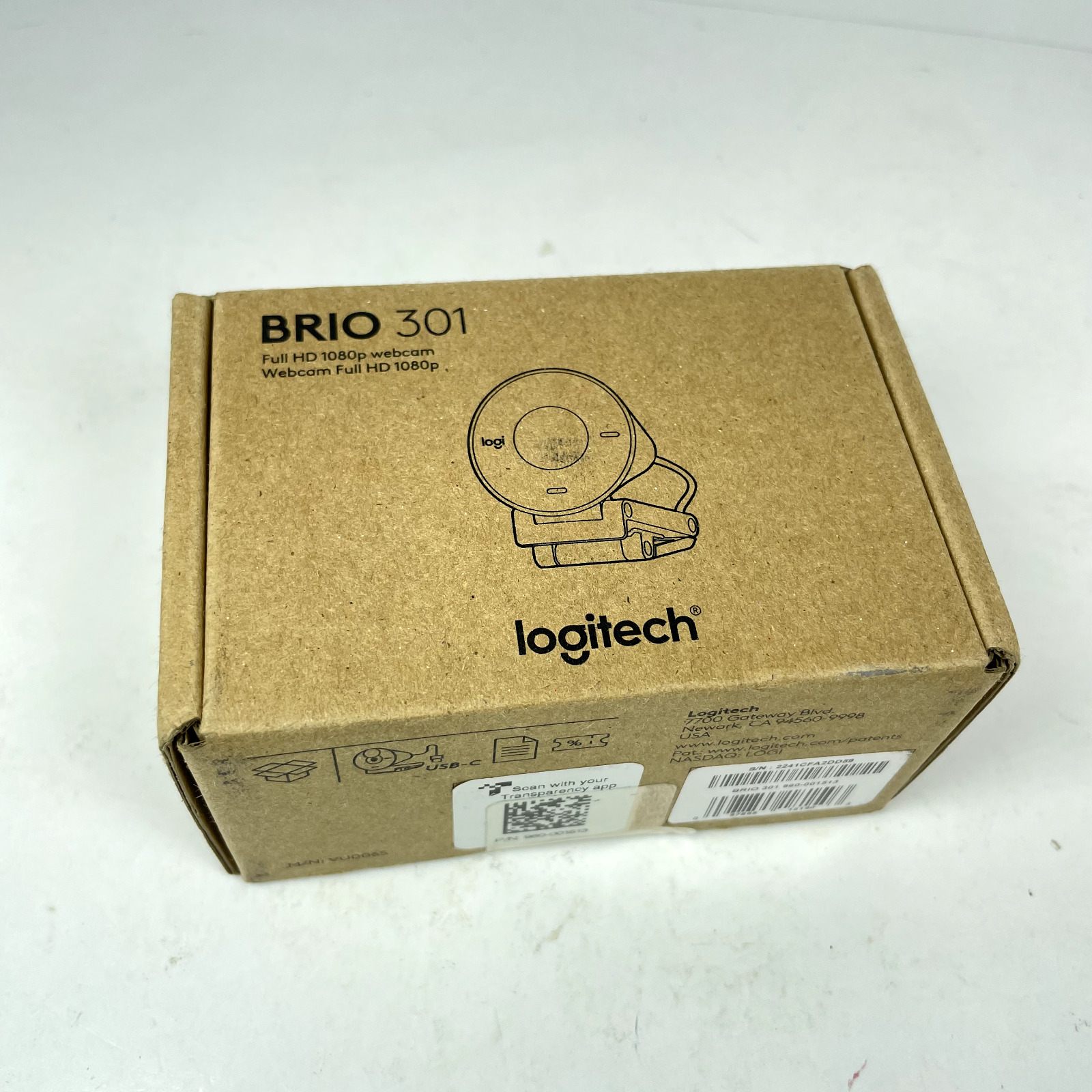 Logitech Brio 301 Webcam (1080p/Full HD) 960-001513 NEW