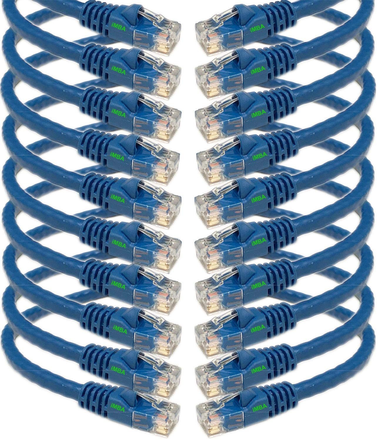 Pack of 25x Allen Tel Modular Category 6 Patch Cord 5ft CAT6 Blue AT1605-BU