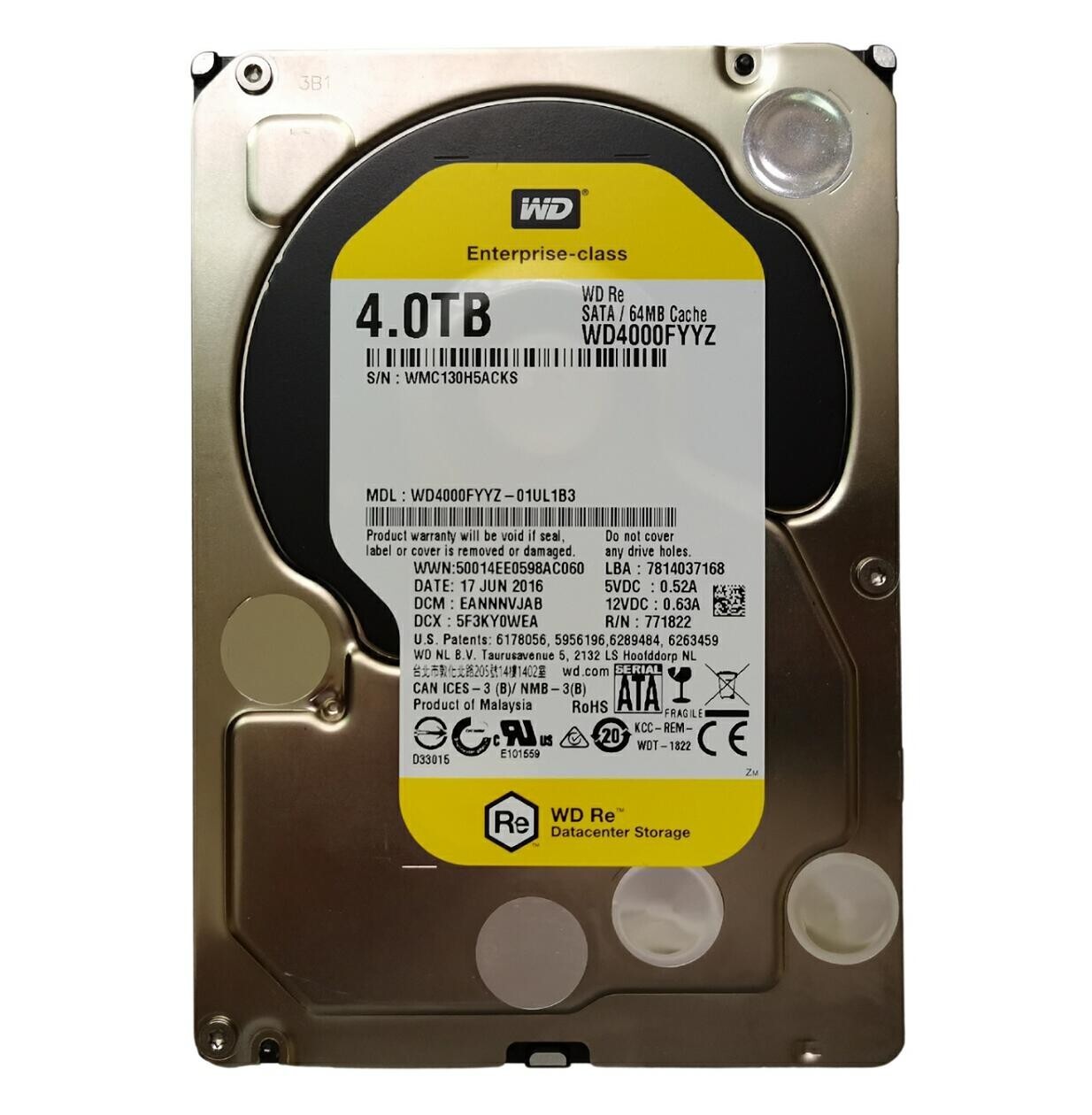 for Western Digital RE WD4000FYYZ 4TB,7200 RPM SATA 3.5" Internal HDD Hard Drive