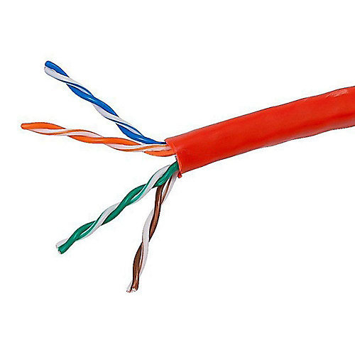 1000ft Plenum Rated Cat5e Cable UTP Solid Copper 24AWG CMP Network LAN Cable Red