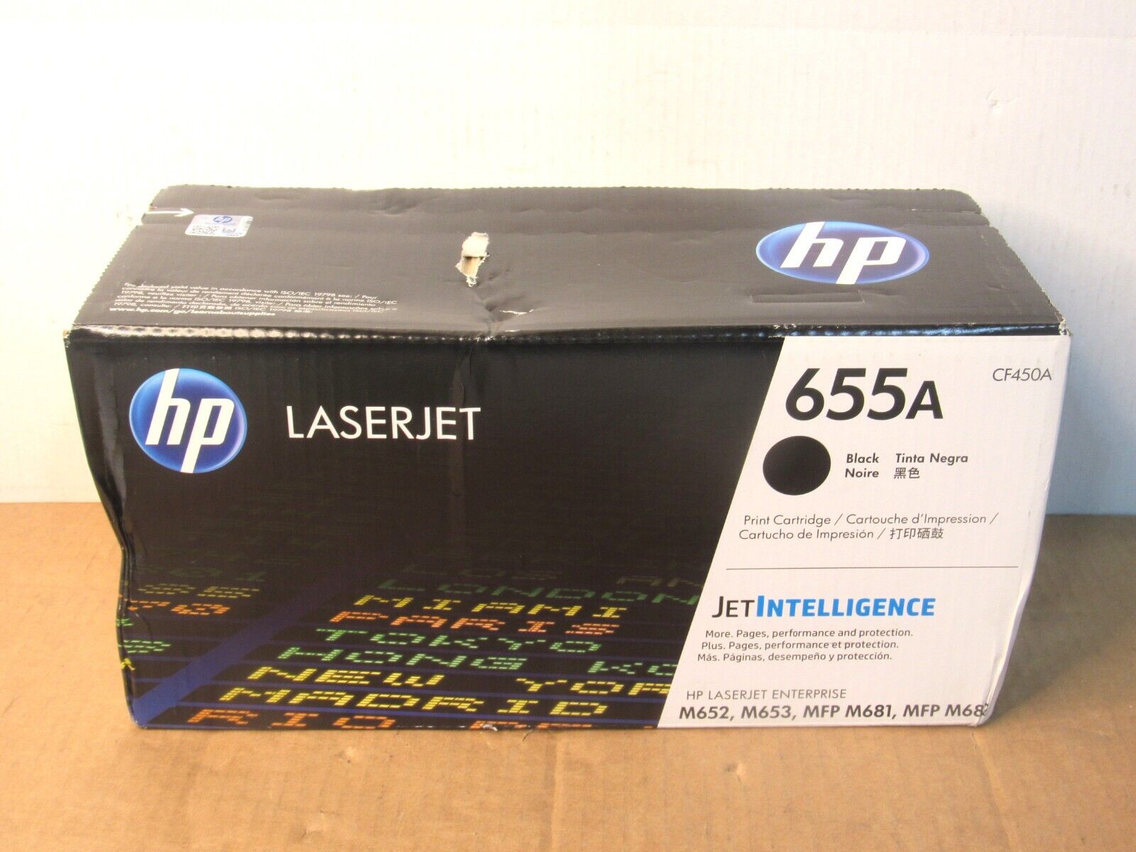 New HP 655A Black Laser Jet Toner Cartridge Model Number CF450A