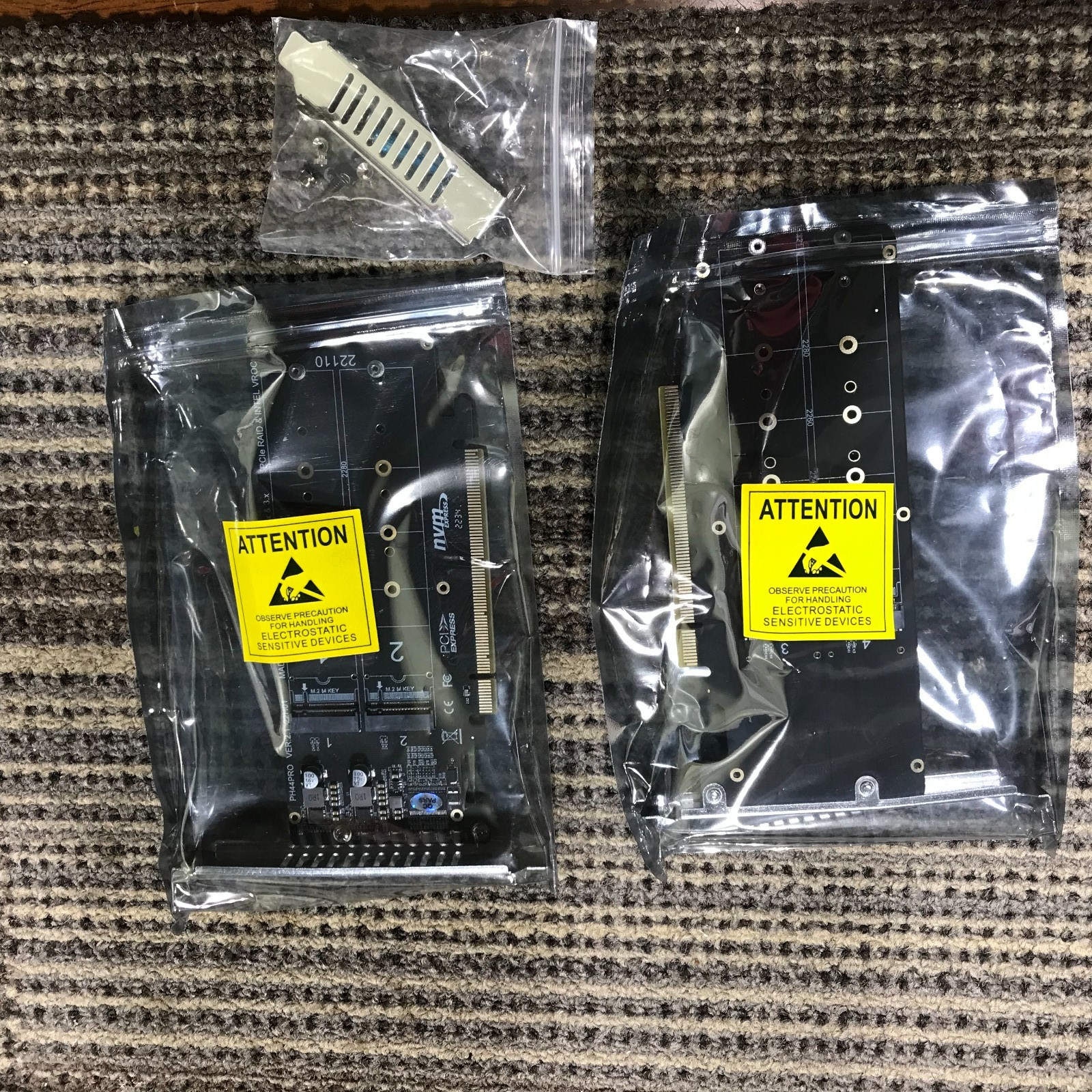 X2) PH44PRO Dual-Sided 4* M.2 M-Key NVME to PCIe X16 Splitter Card 4 *