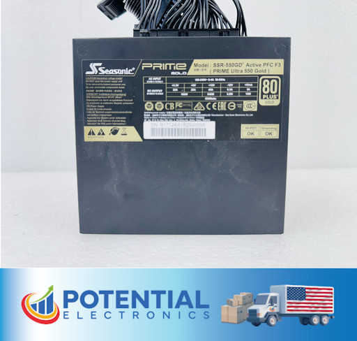 Seasonic PRIME Ultra SSR-550GD 550W 80+ Gold Fully Modular ATX Power Supply 🚚