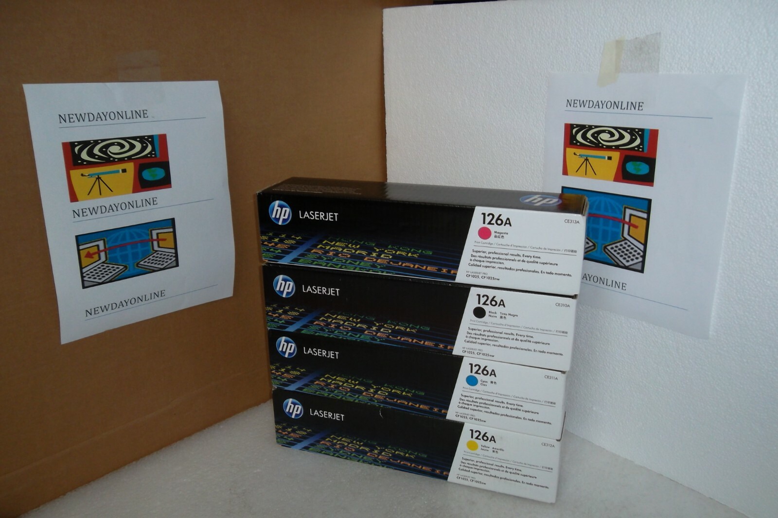 HP 126A Toner Cartridge Set for CP1025nw CP1025 CE310A CE311A CE312A CE313A NEW