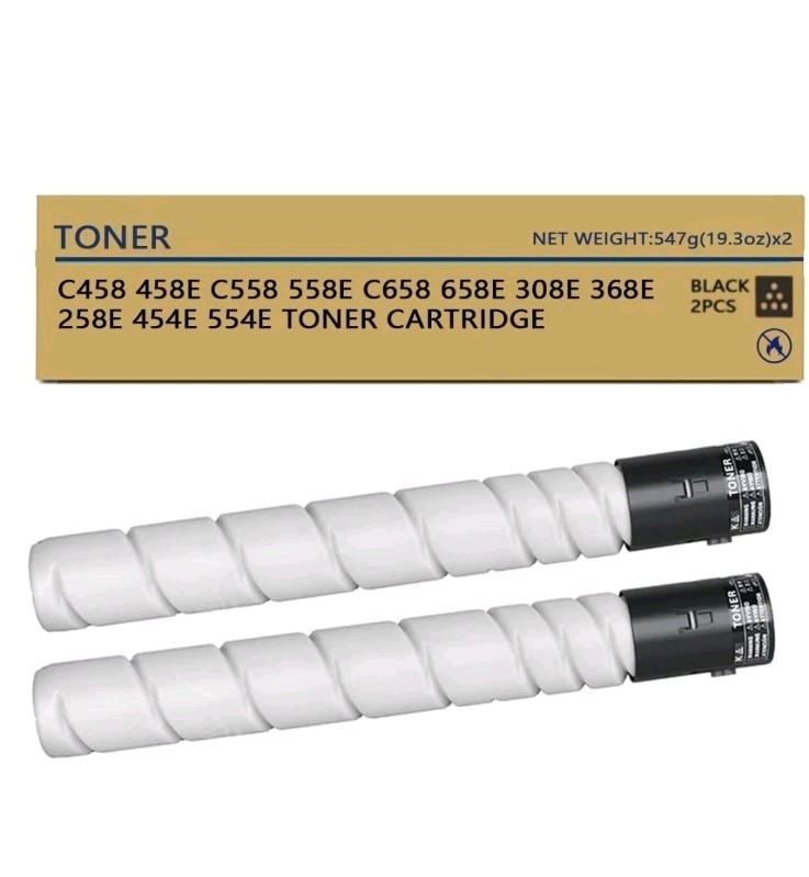 (2-Pack) 2pcs 2 Black Toner Cartridge For Konica Minolta C458 C558 C658 TN514K