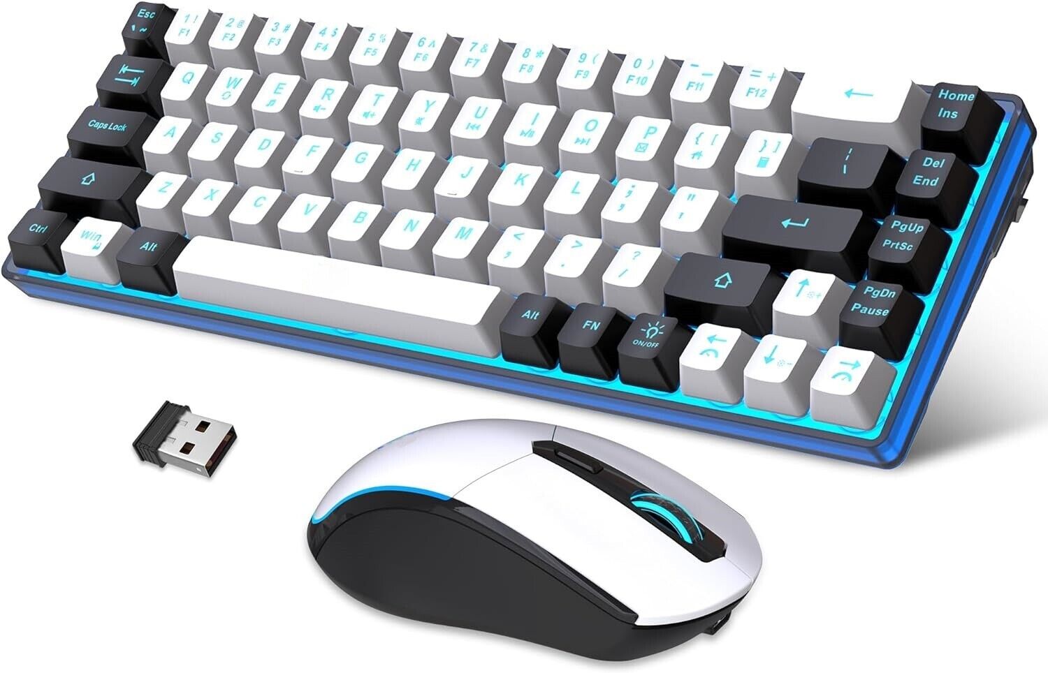 Combinacion inalambrica de teclado y raton para juegos portatil recargable
