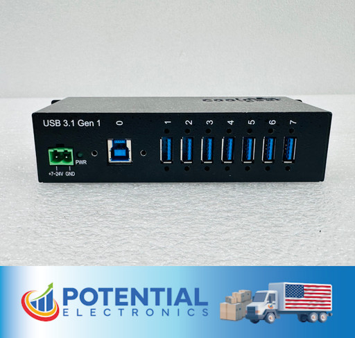 USED COOLGEAR USBG-7U3ML 7 Port USB3..0 METAL HUB NO AC ADAPTER  🚚