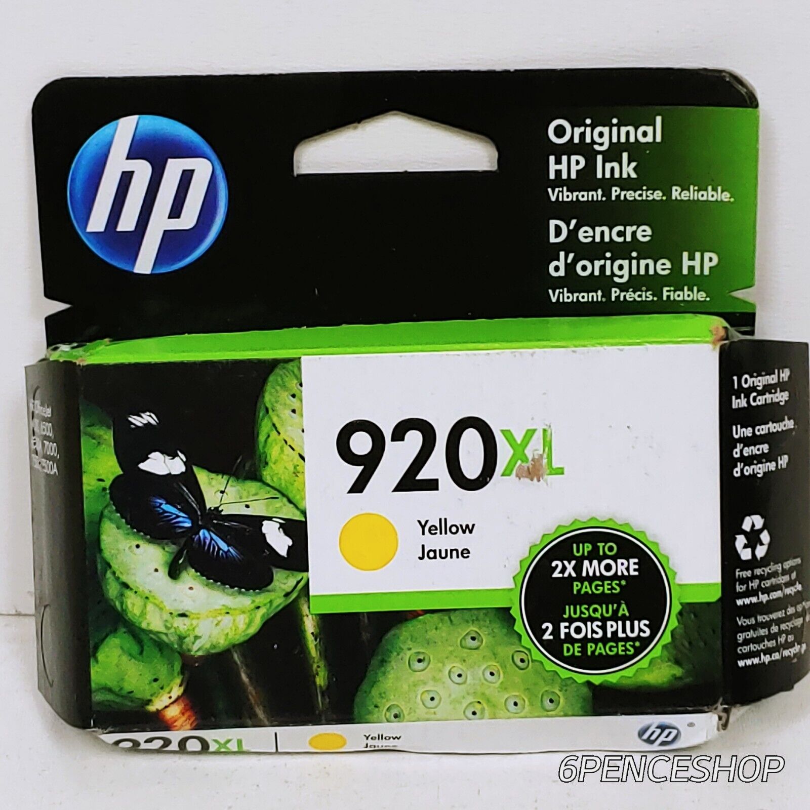 EXP 01/2022 IMPERFECT BOX NEW HP 920 XL Yellow Ink Cartridge CD974AN