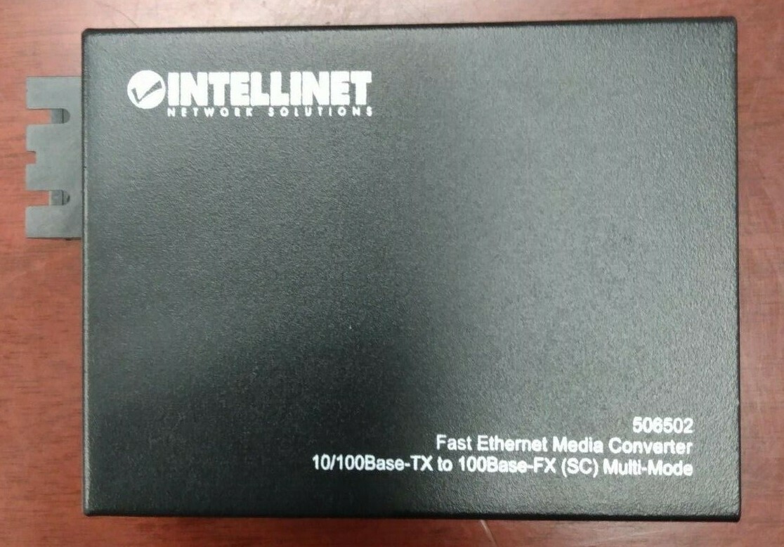 INTELLINET 506502 FAST ETHERNET MEDIA CONVERTER 10/100BASE-TX TO 100BASE-FX