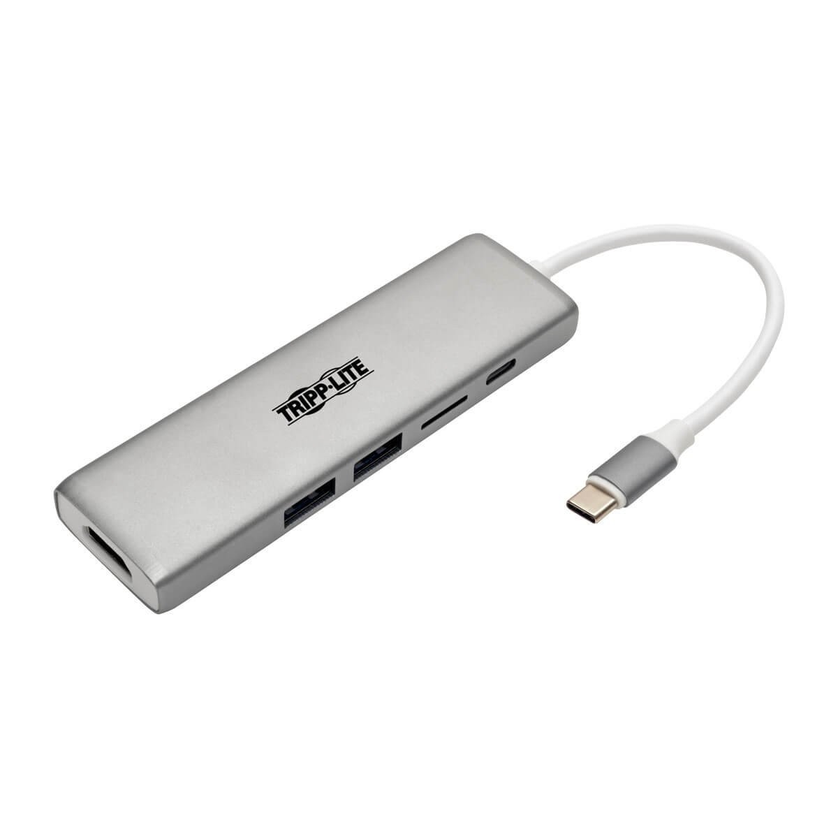 Tripp Lite U442-DOCK10-S USB C Docking Station Silver - USB-A Hub HDMI Micro SD