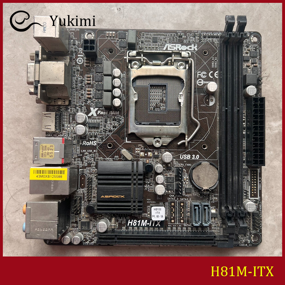 FOR ASROCK H81M-ITX LGA 1150 DDR3*2 16GB D-Sub DVI-D HDMI Mini-ITX Motherboard