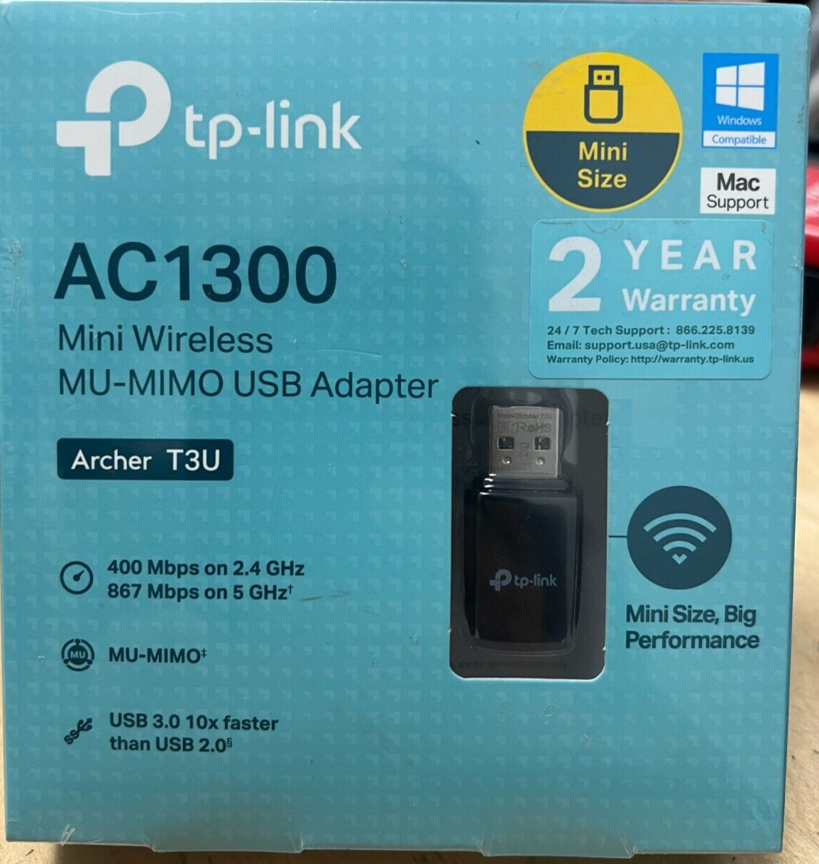 TP-Link Archer T3U AC1300 Wireless Dual Band MU-MIMO Mini USB 3.0 Wi-Fi Adapter