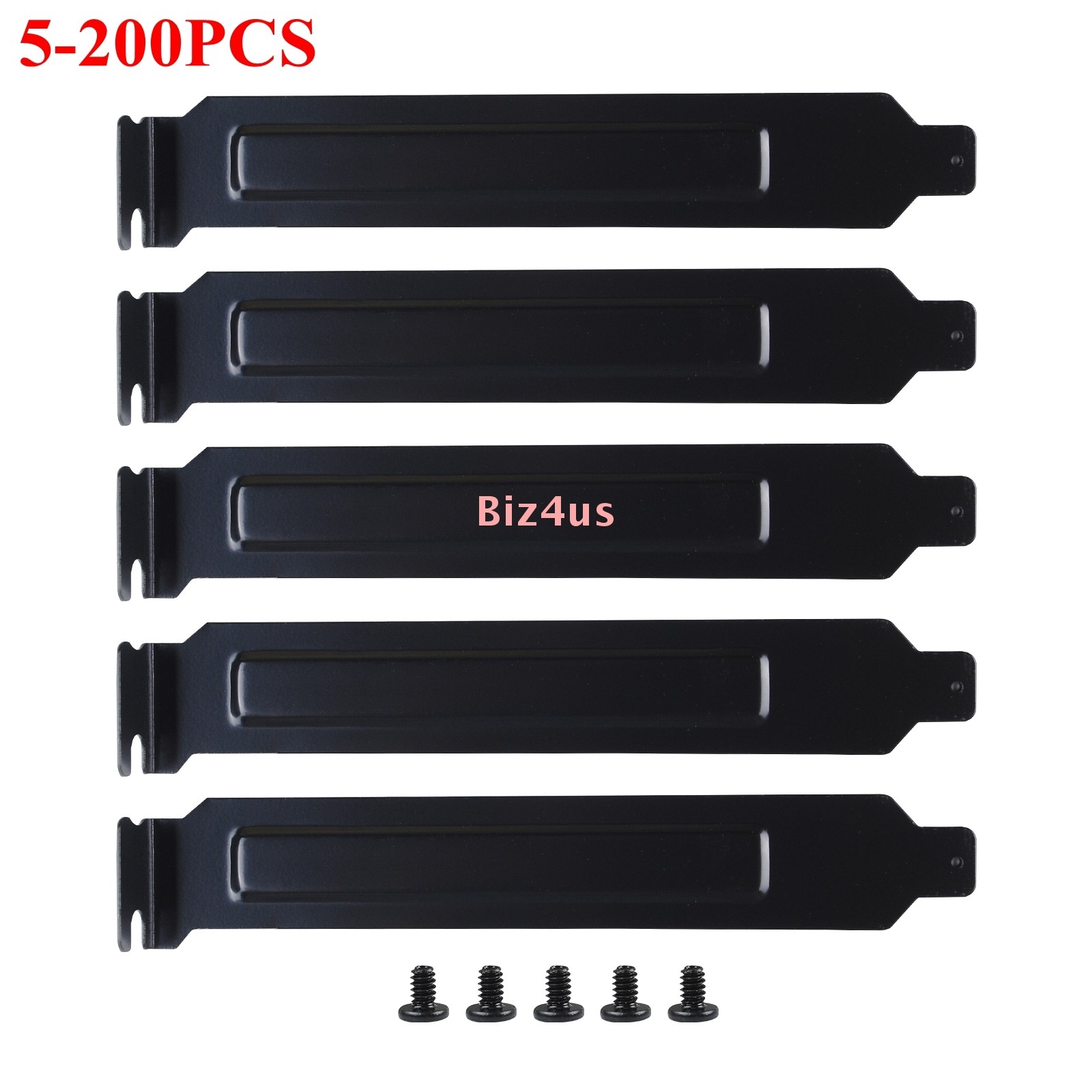 Lot 5-200pcs PCI Slot Covers with Screws for PC Case Dustproof Black