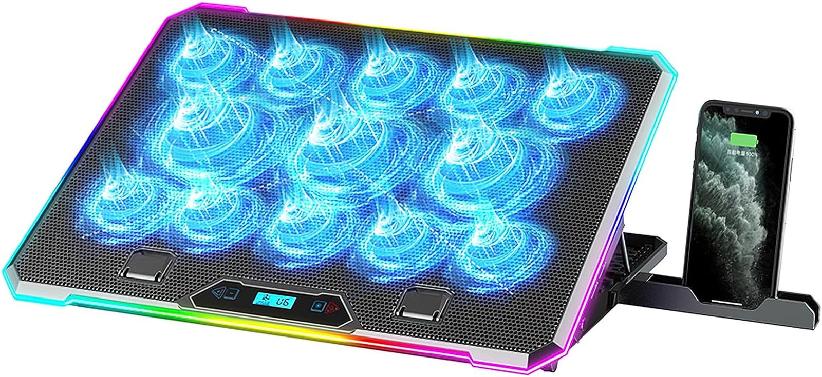 RGB Gaming Laptop Cooling Pad w/ 13 Quiet Cooling Fans for 15.6-17.3Inch Laptops