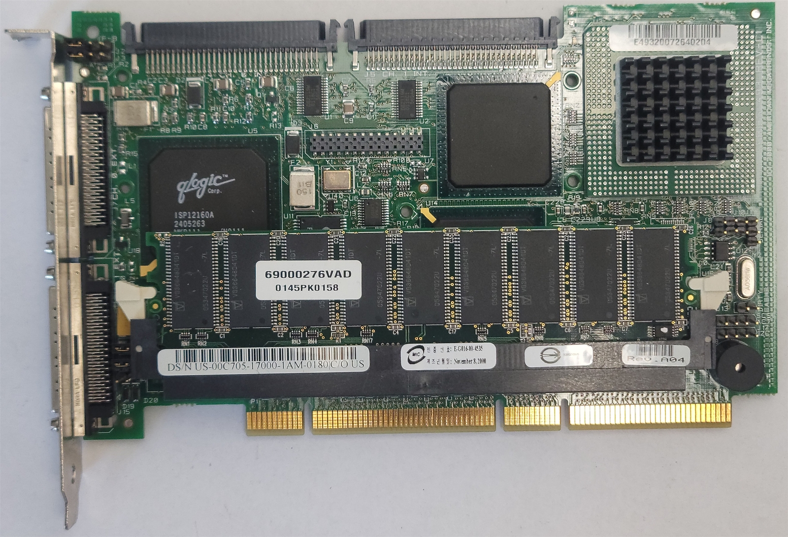 American Megatrends Series 493 Rev-C1 SCSI PCI RAID Adapter