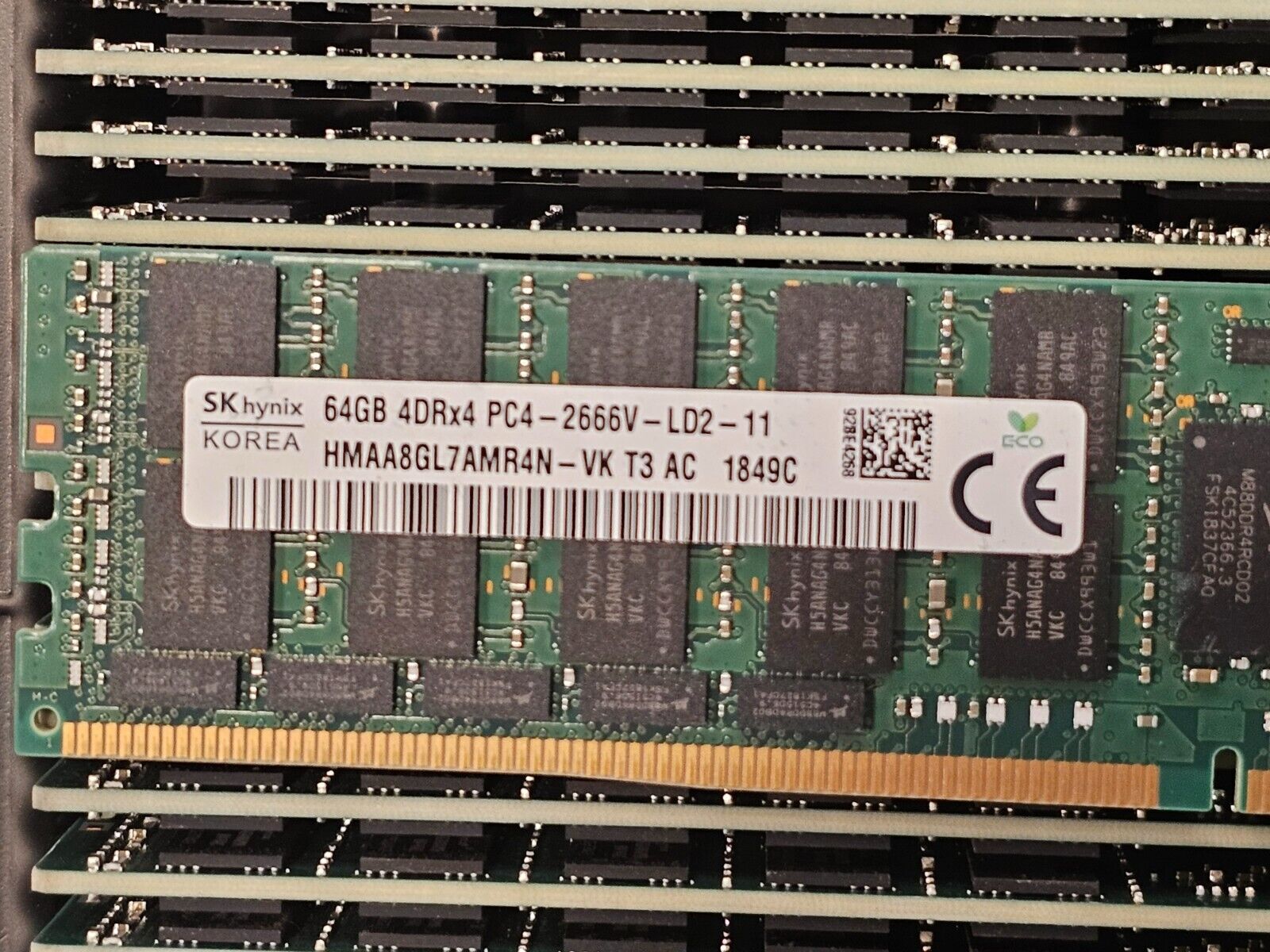 1X 64GB PC4-2666V 4DRx4 Hynix HMAA8GLAMR4N-VK ECC REG LRDIMM