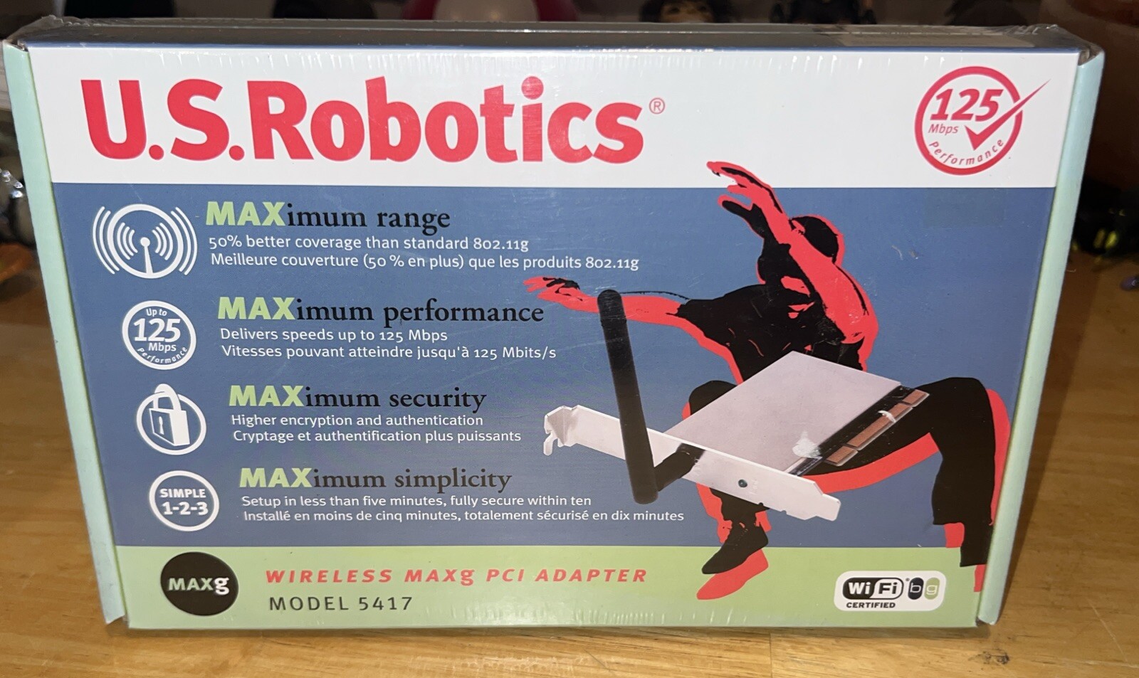 NIB U.S. Robotics USR5417 Wireless Maxg PCI Adapter Model 5417 SEALED BRAND NEW