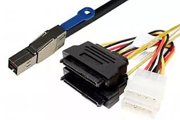 SA-4482-HDD-.5M-S2 External MiniSAS HD SFF-8644 to 2x SAS Drive SFF-8482 Cable