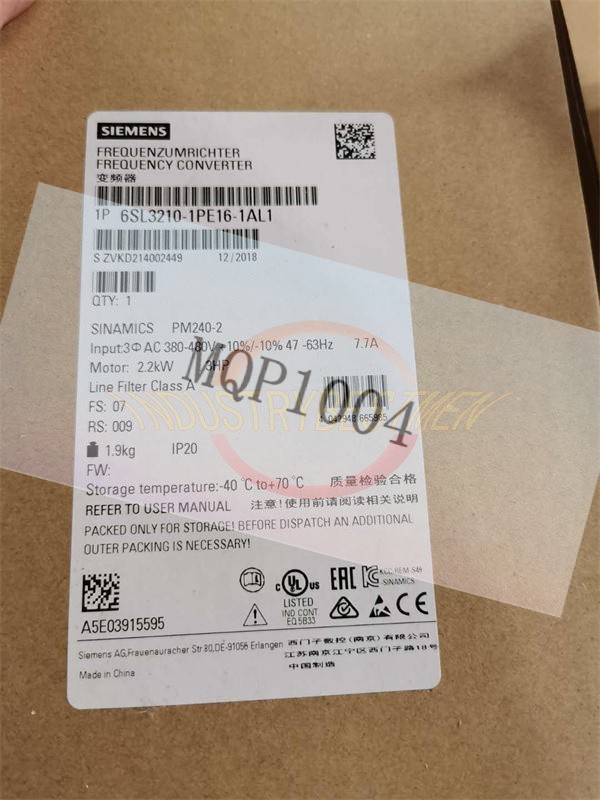 1PCS NEW SIEMENS Frequency Converter 6SL3210-1PE16-1AL1 6SL3 210-1PE16-1AL1