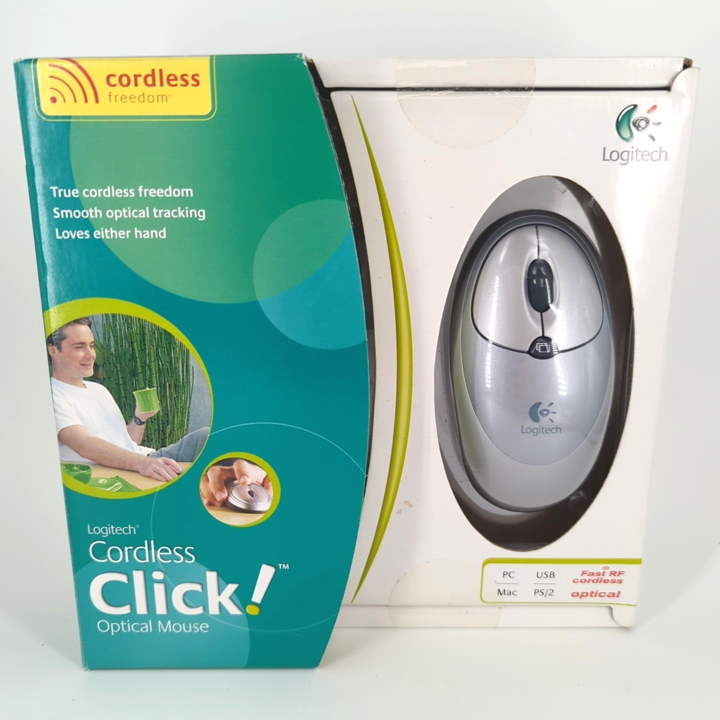 NEW in Box Logitech Cordless Click: Wireless Optical Mouse 2003 Fast RF Optical