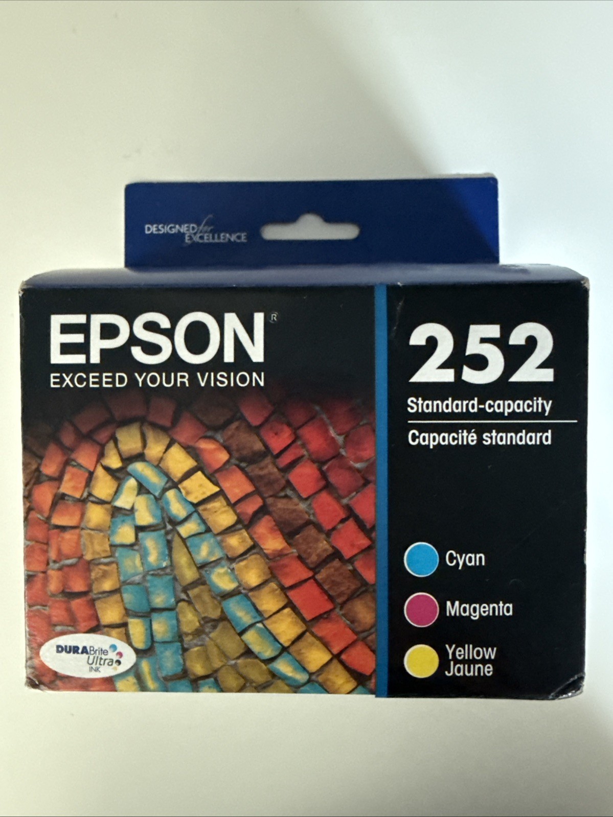 NEW Epson 252 Cyan/Magenta/Yellow THREE Ink Cartridges Combo, T252520 - SEALED