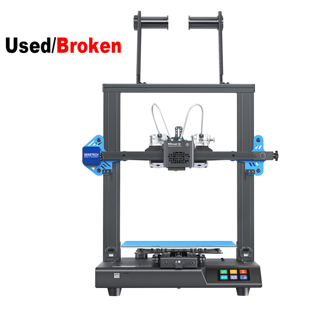 Used/Broken Geeetech Mizar M 3D Printer Dual Extruder Exchangable Print Head US