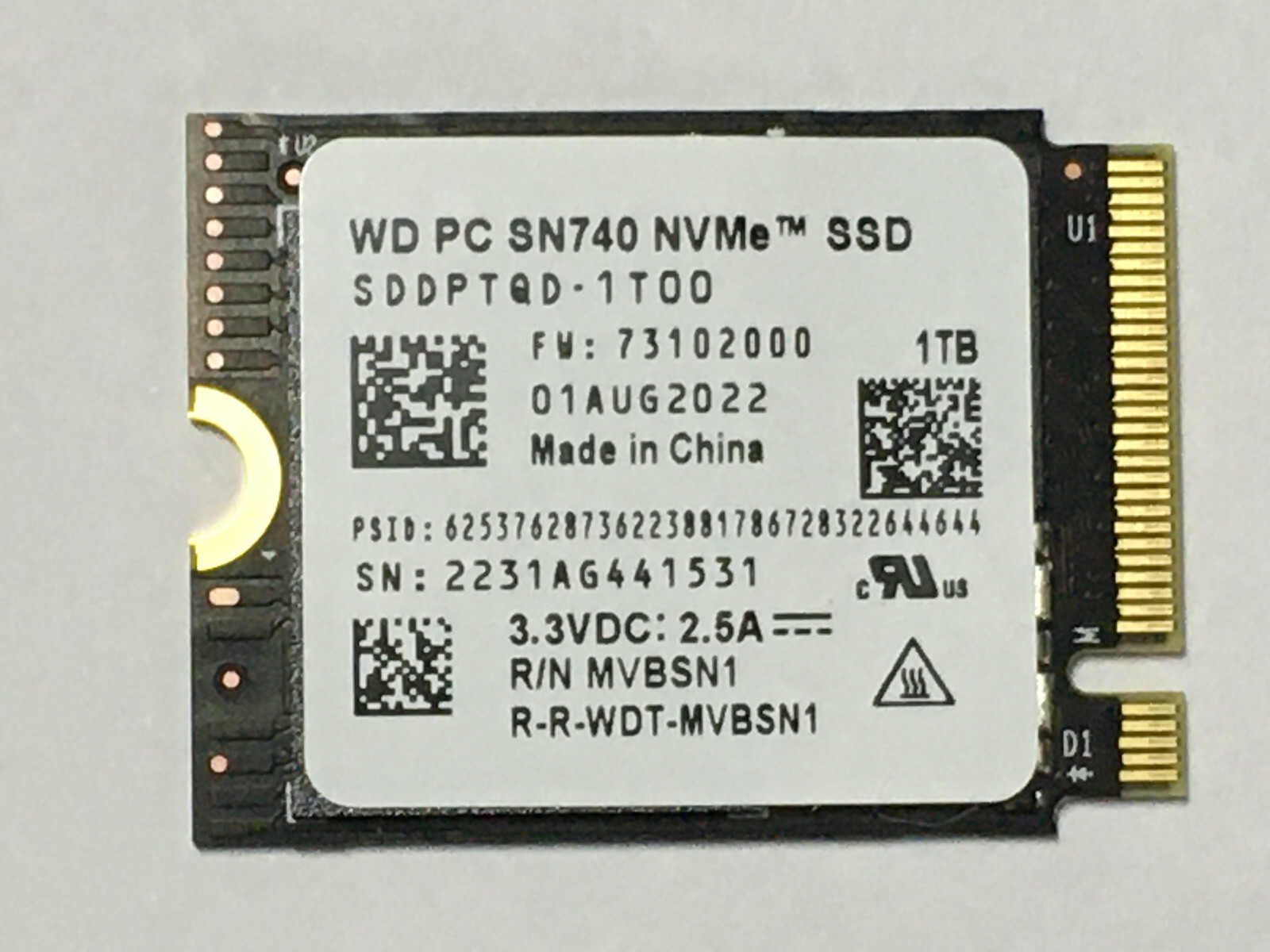 WD SN740 SDDPTQD-1T00 1TB M.2 2230 SSD NVMe PCIe4x4 For Steam Deck ASUS ROG Ally