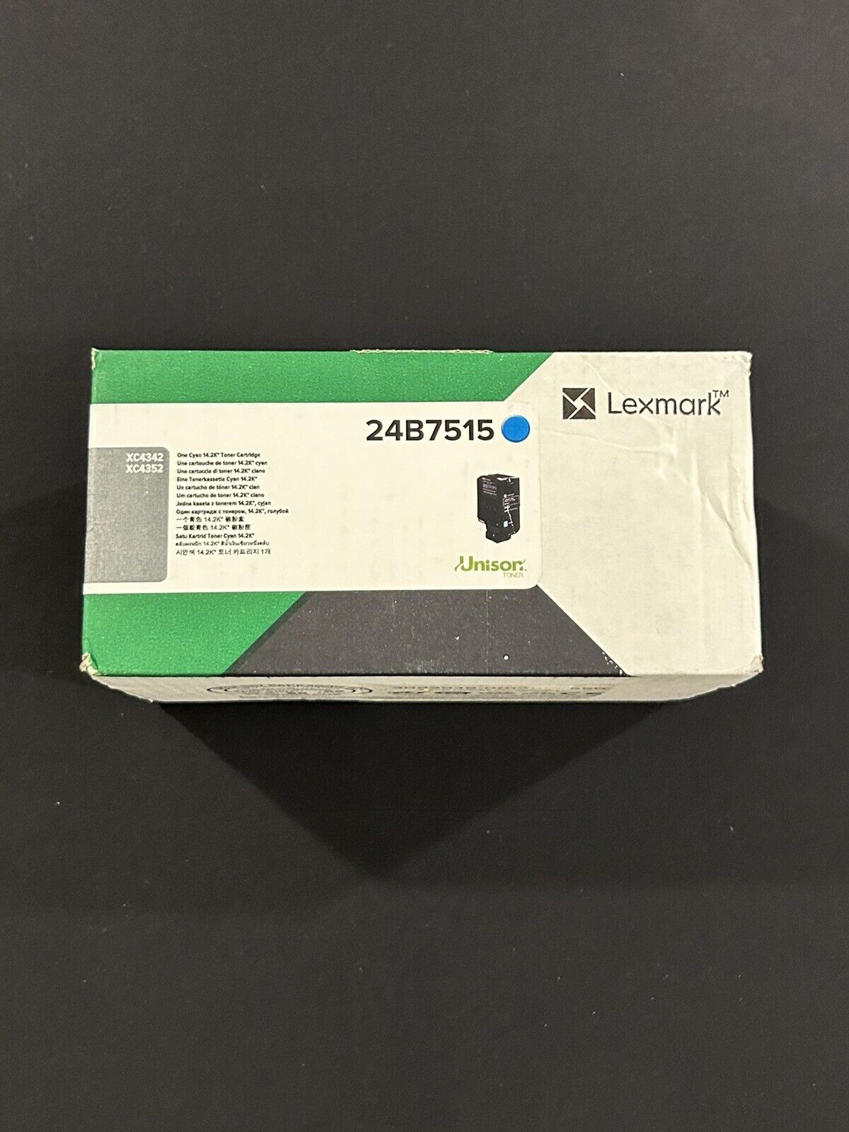 Genuine LEXMARK 24B7515 CYAN TONER Cartridge for XC4342, XC4352. New, Sealed.