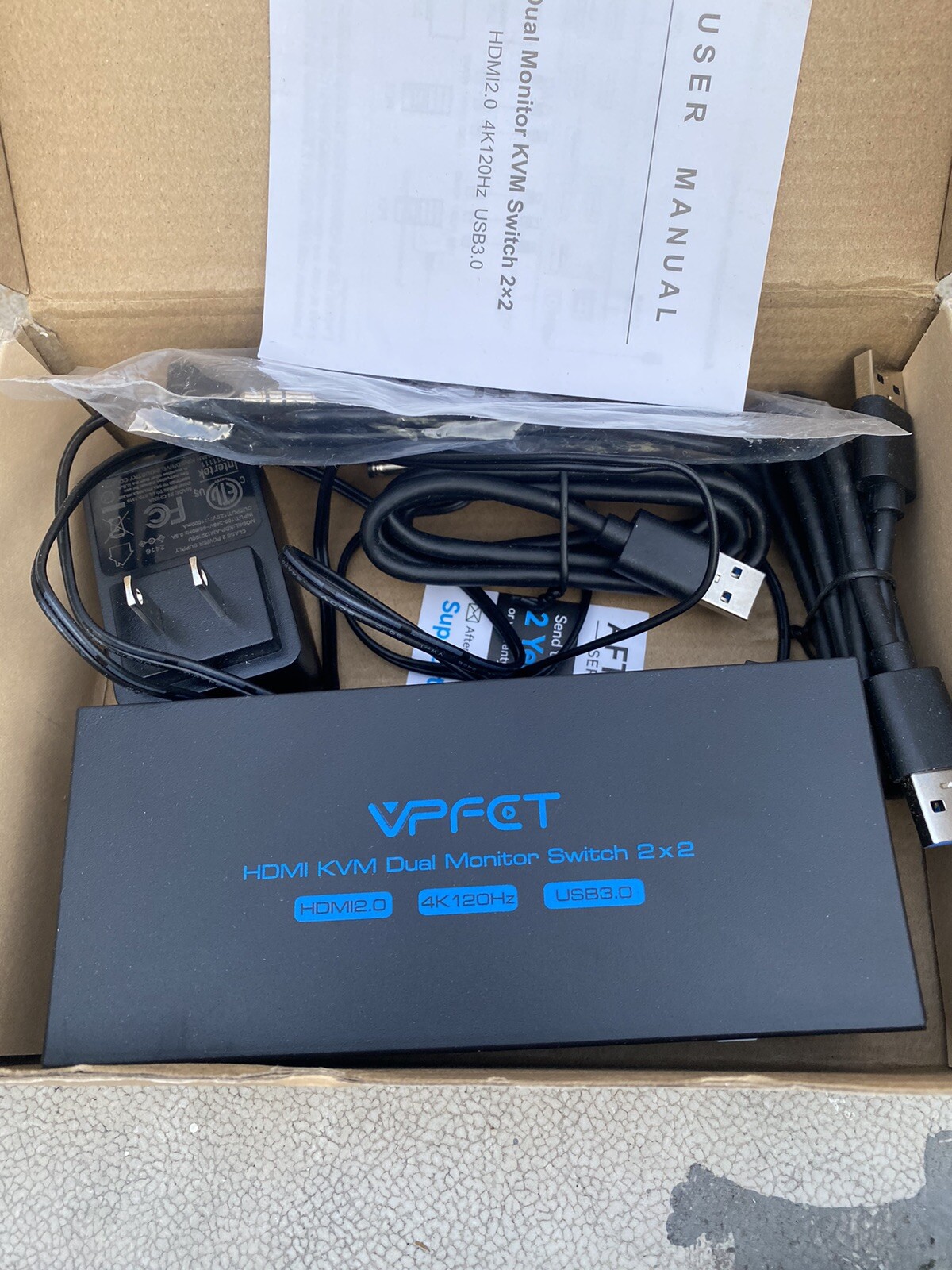 ✅ VPFET VP-SW220 HDMI KVM Dual Monitor Switch 2 x 2 Switcher PC Extended Display