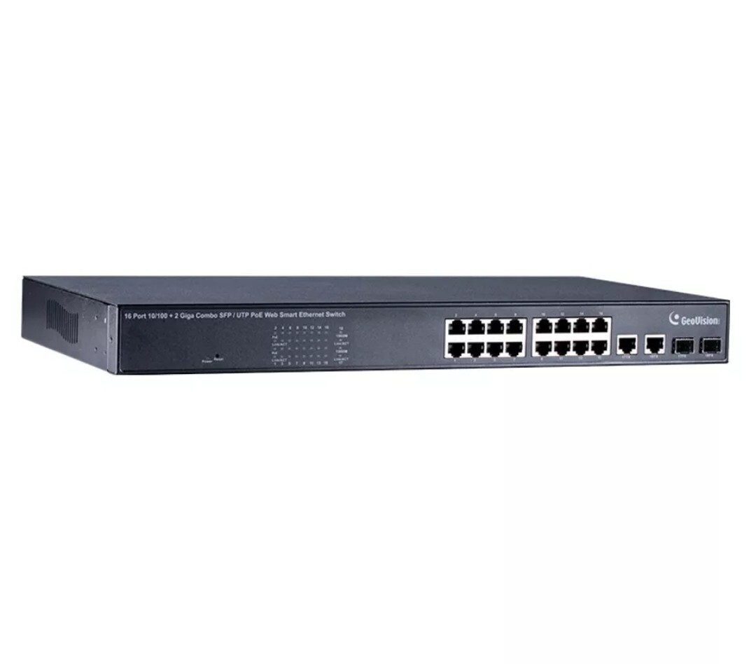 GeoVision GV-POE1601-V2 16-Port 802.3at Web Management PoE Switch