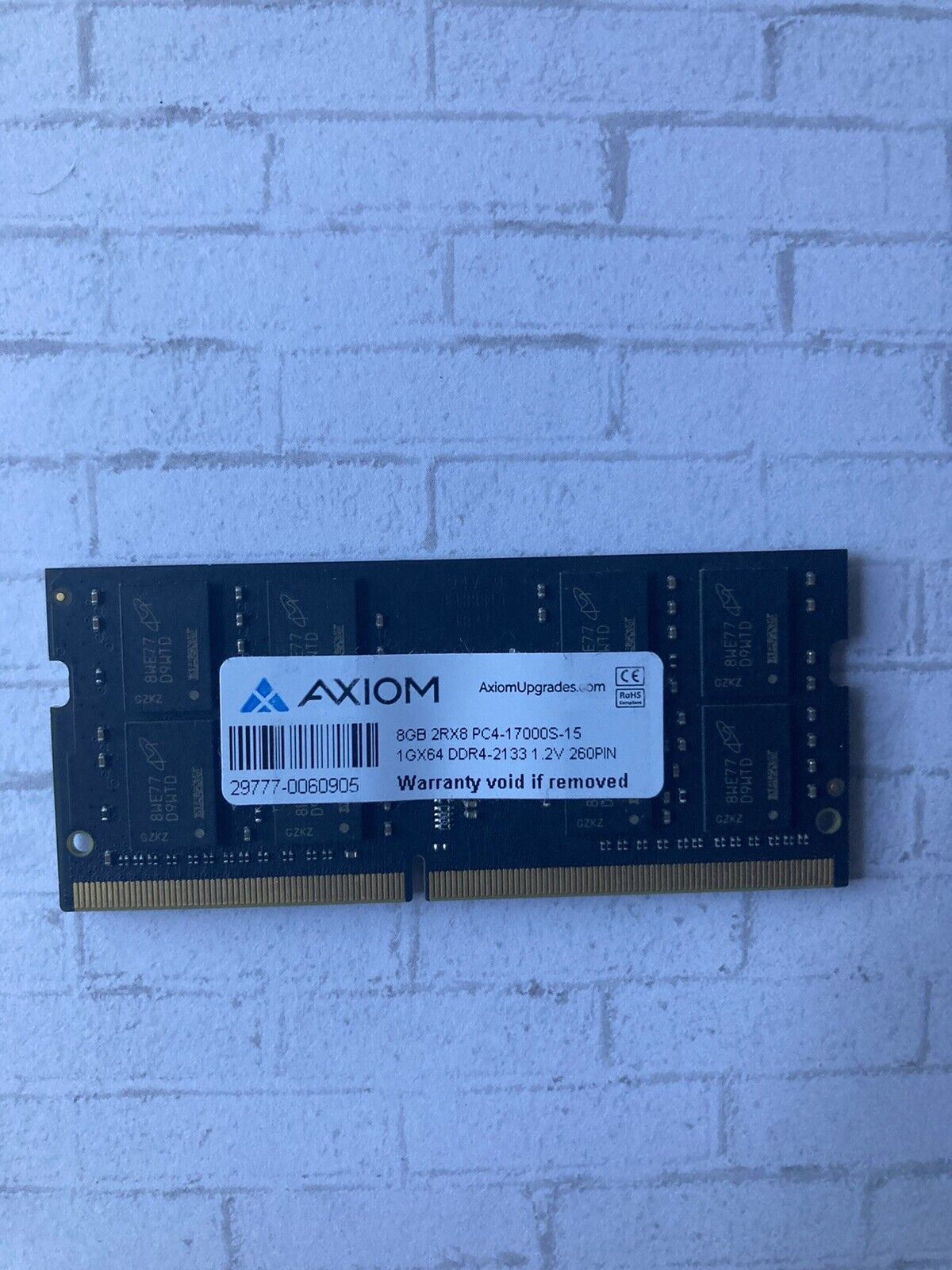 Axiom 8GB Ram pc4-17000 DDR4-2133