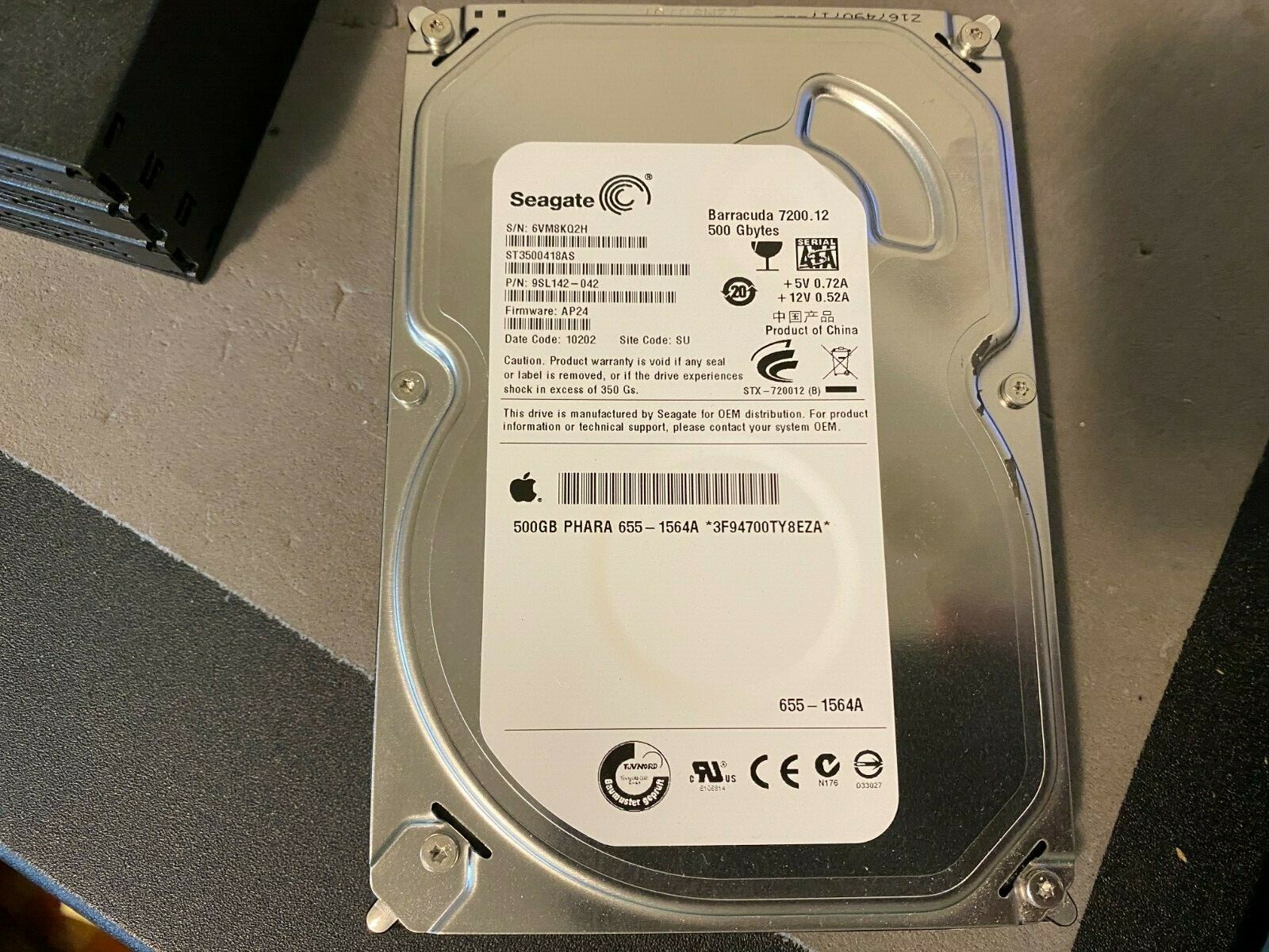 Seagate ST3500418AS, PN 9SL142-042, FW AP24, 500GB, 7200RPM