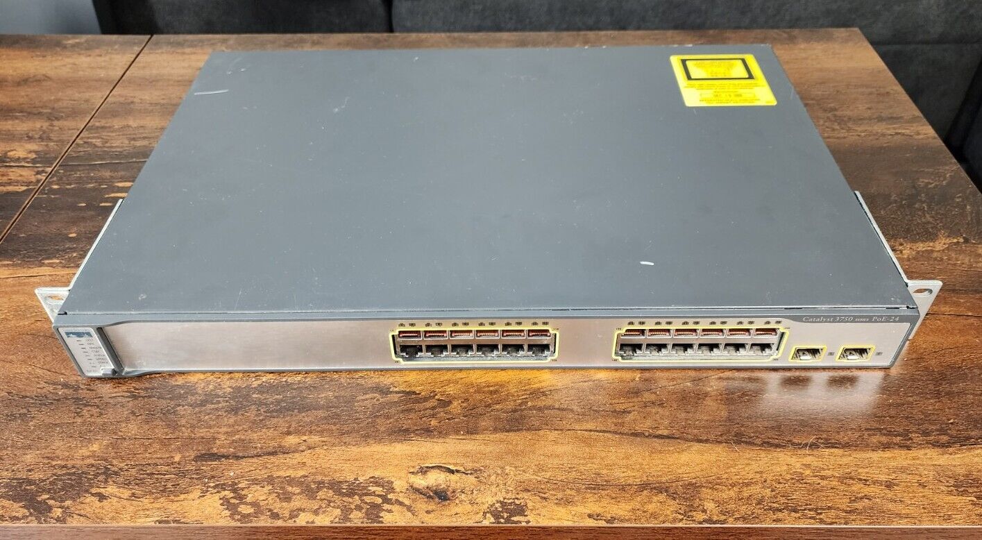 Cisco WS-C3750-24PS-S 3750 24 Ethernet Port Poe Catalyst Switch