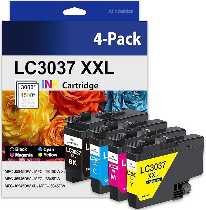 LC3037XXL LC3037 4 Pack Ink Cartridges Set For Brother MFC-J5845DW MFC-J6945DW 