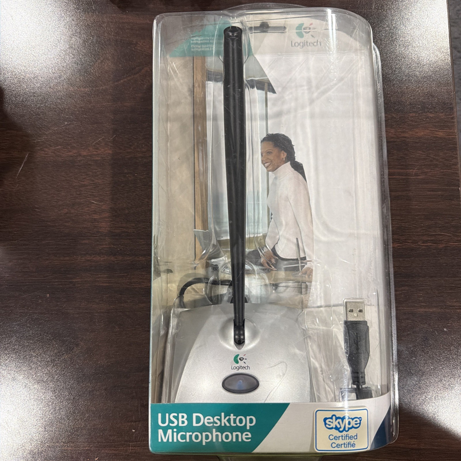Logitech USB Desktop Microphone PC Laptop VOIP Skype Certified Silver Windows