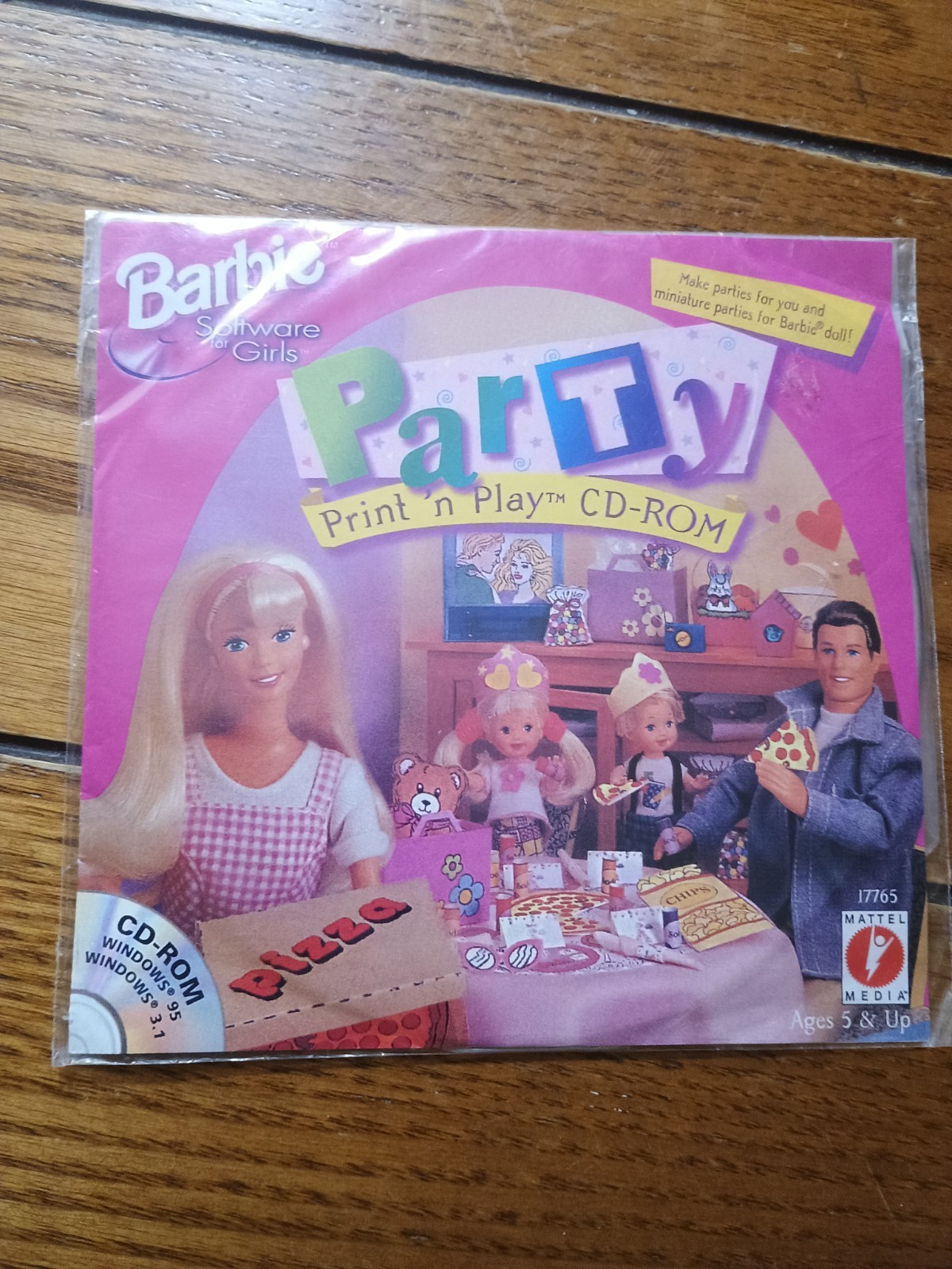 Mattel Barbie Party PRINT N' PLAY CD-ROM 90s Sealed PC Computer Game