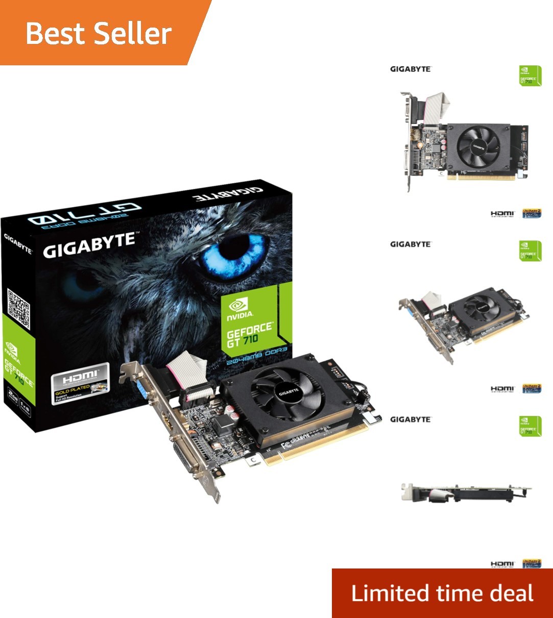 Compact 2GB Nvidia GeForce GT 710 Graphics Card for Enhanced Gaming Experience