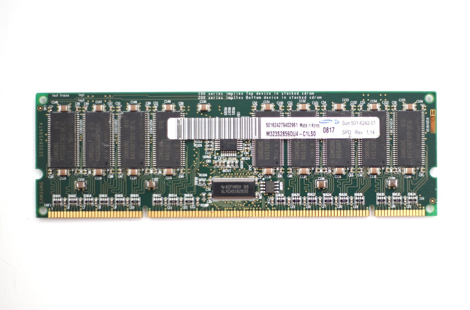 Samsung 2GB PC100 100MHz ECC REG Server Memory P/N: M323S2859DU4-C1LS0 Tested