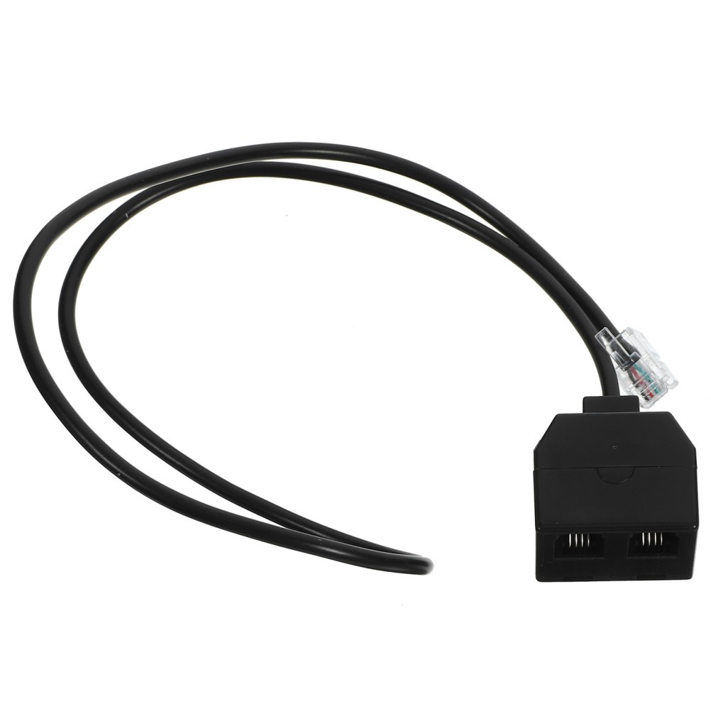 Black Rj9 Phone Cable Adapter Telephone Splitter for Landline Indoor Use