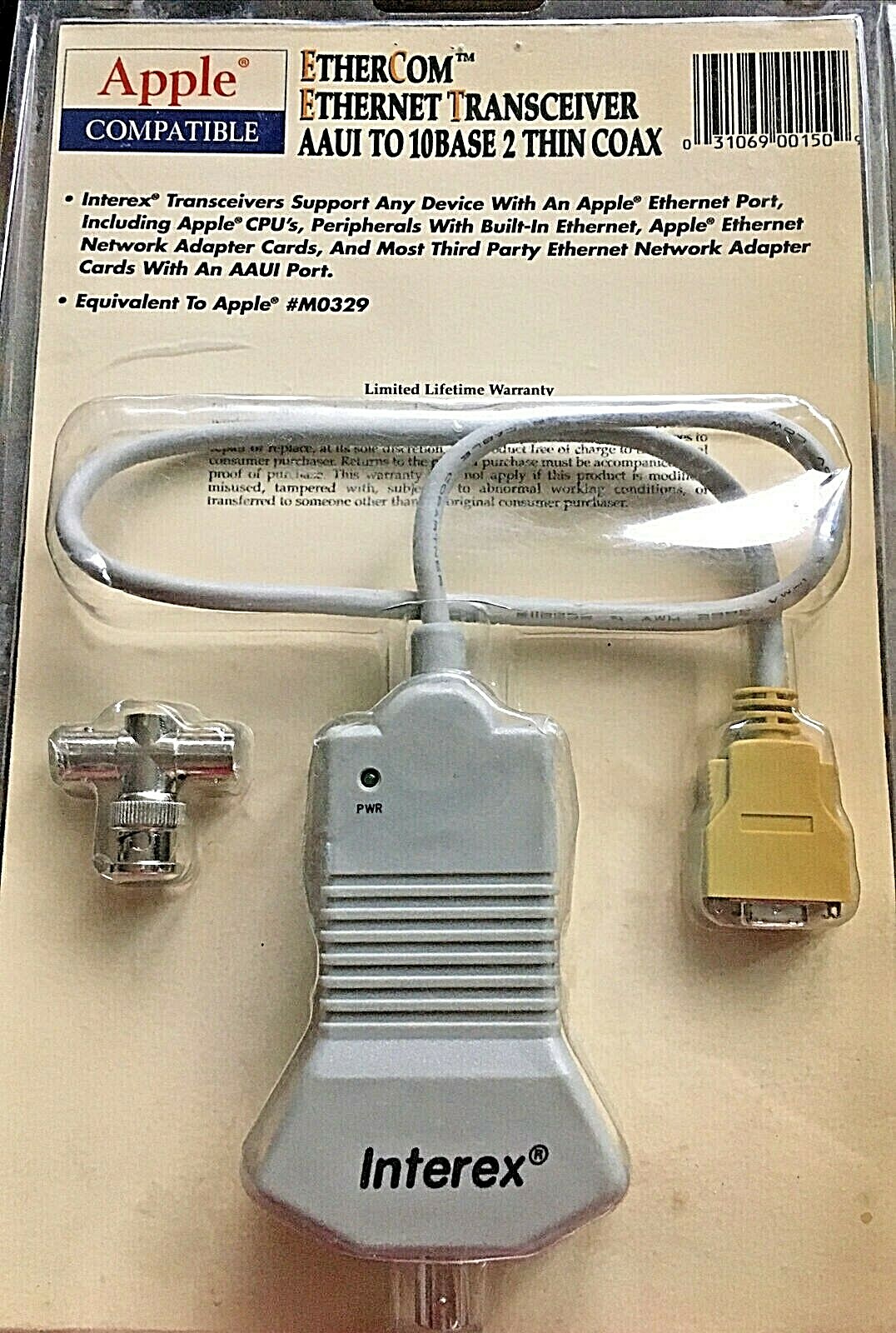 NOS Apple M0329 Ethernet Thin Coax Transceiver, VTG. - High Speed Data Transfer