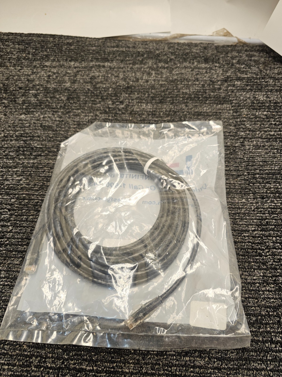 (QTY 2) 25ft L-COM TRD695BLK-25 Premium Cat 6 Cable RJ45 / RJ45 Black