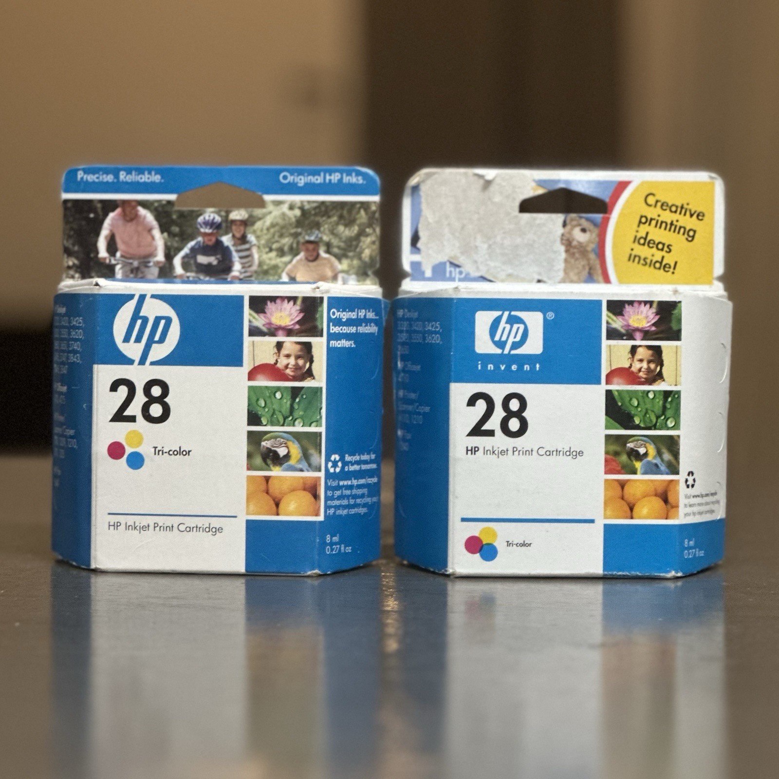 2 Genuine HP 28 Tri-color Inkjet Print Cartridge - Sealed