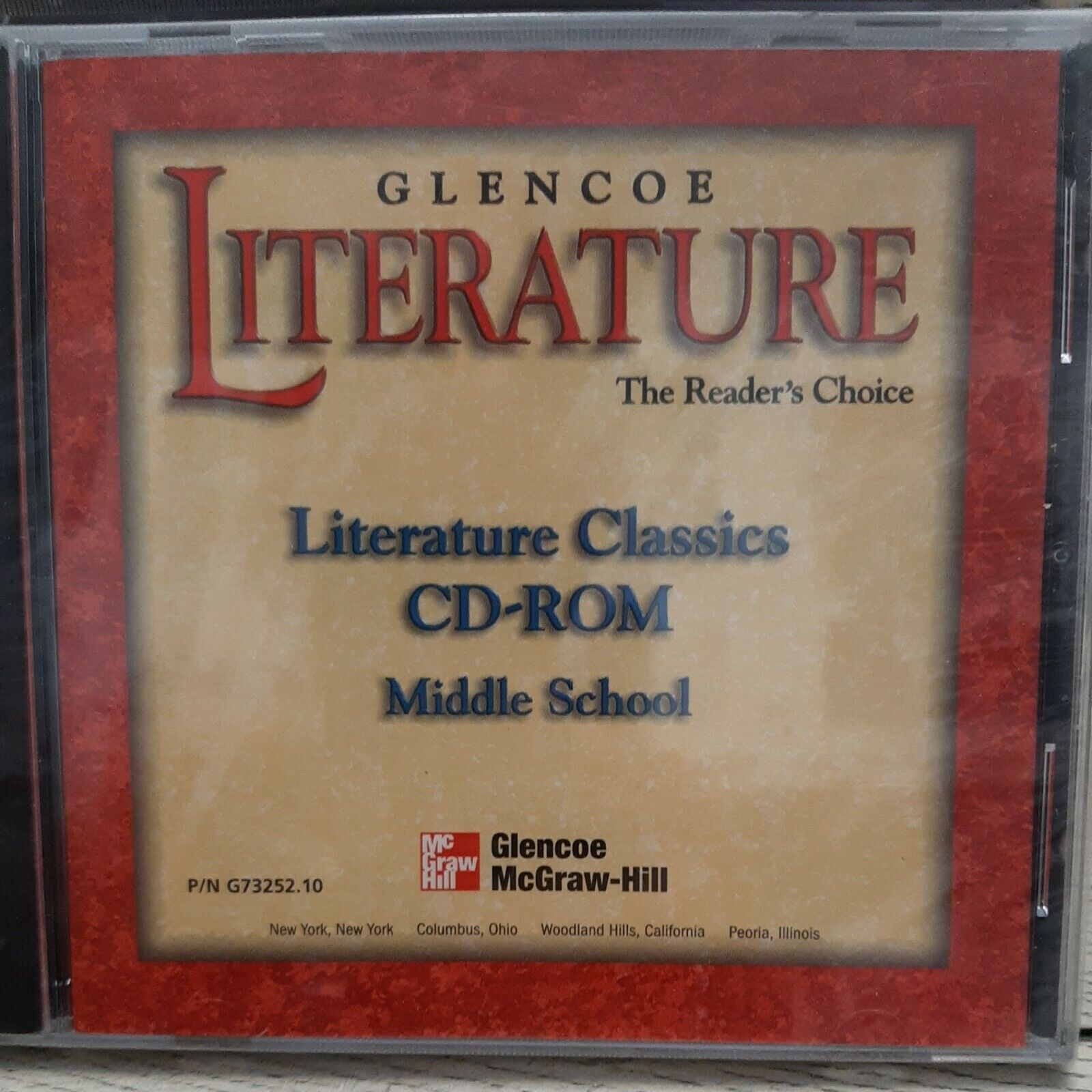 Glencoe McGraw-Hill Literature Classics CD-ROM Middle School, Brand New/Sealed