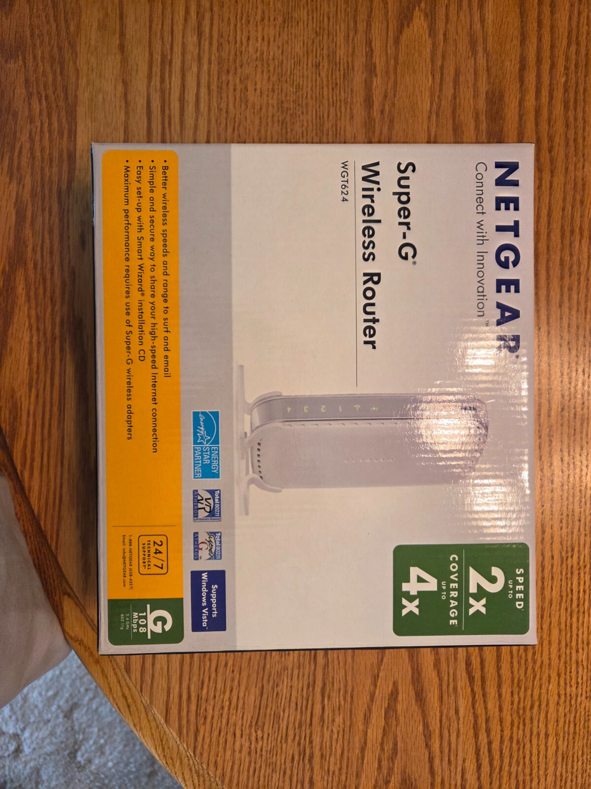 NETGEAR SUPER-G WIRELESS ROUTER MINT IN BOX WGT624
